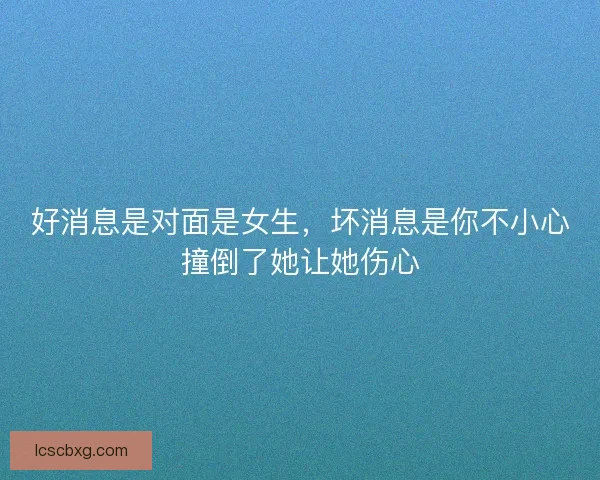 好消息是对面是女生，坏消息是你不小心撞倒了她让她伤心